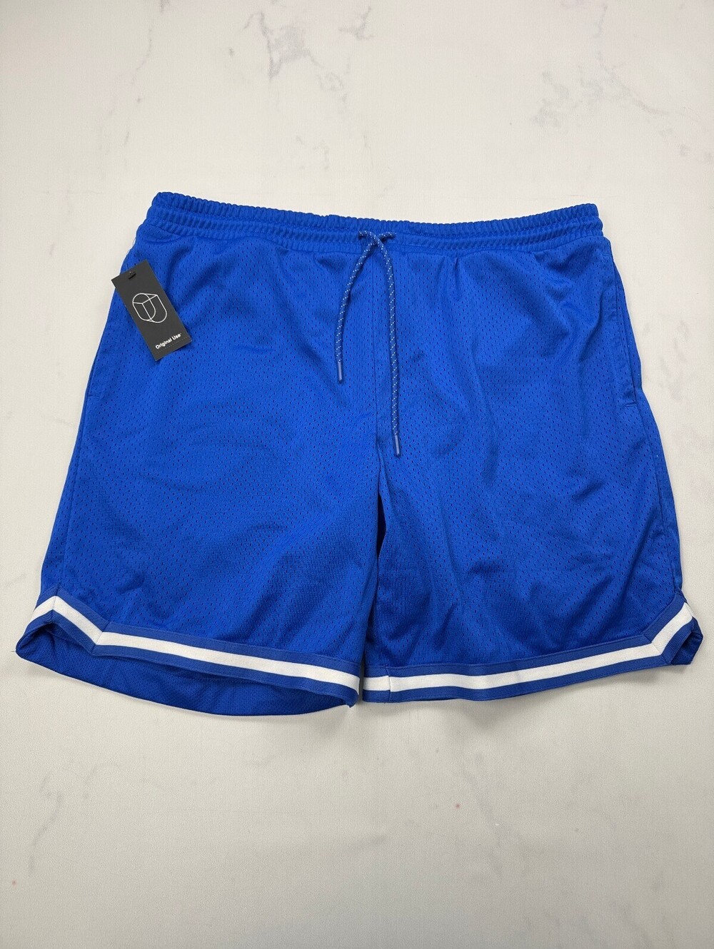 Original Use Athletic Shorts Blue 2000s Adjustable Drawstring - Mens L